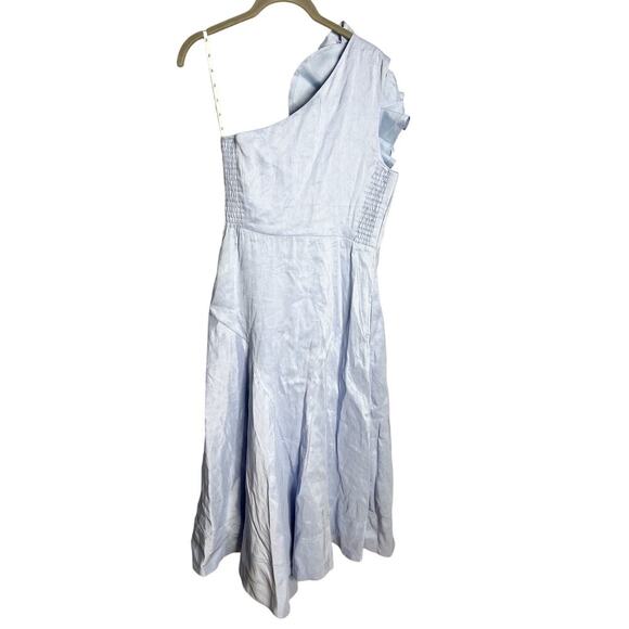 NEW Aje Adelia Ruffle Midi Dress AU 10 US 6 Light Sky Blue One Shoulder Midi - Picture 11 of 15